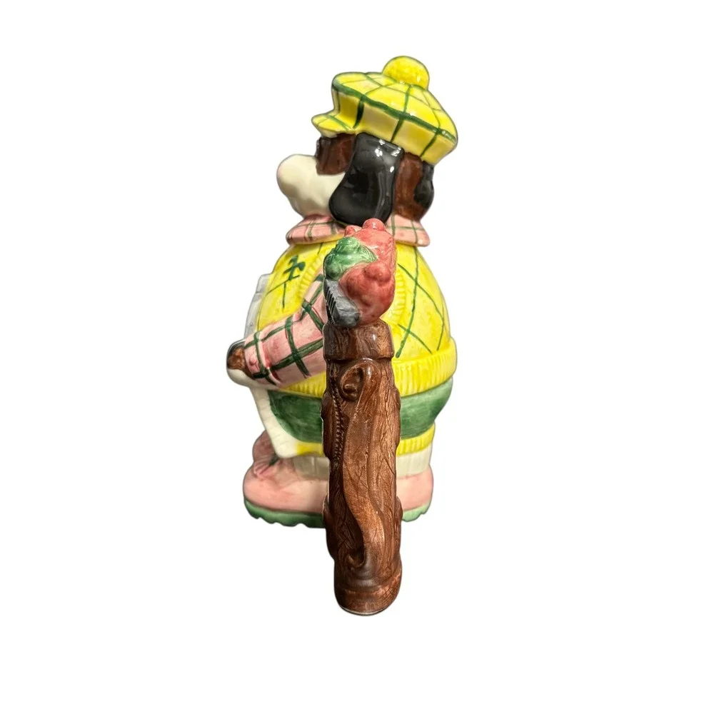 Omnibus OCI 1993 Golfer Dog Ceramic Teapot Hand Painted 17 oz Vintage